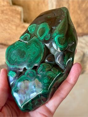 Polished Malachite Freeform – Deep Green Botryoidal Patterns
